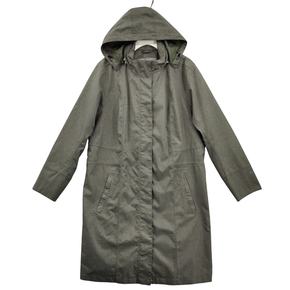 Eddie Bauer Womens Gorpcore Utility WeatherEdge Rain Parka 2X Olive Green Coat